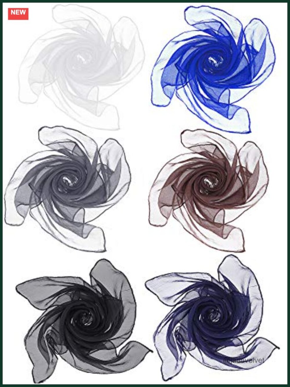 6 Pack Chiffon Scarves Women's Square Headscarf Vintage Hair Wrap Neck Scarf